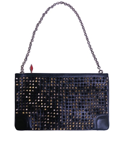 Loubiposh Spiked Clutch Bag, front view
